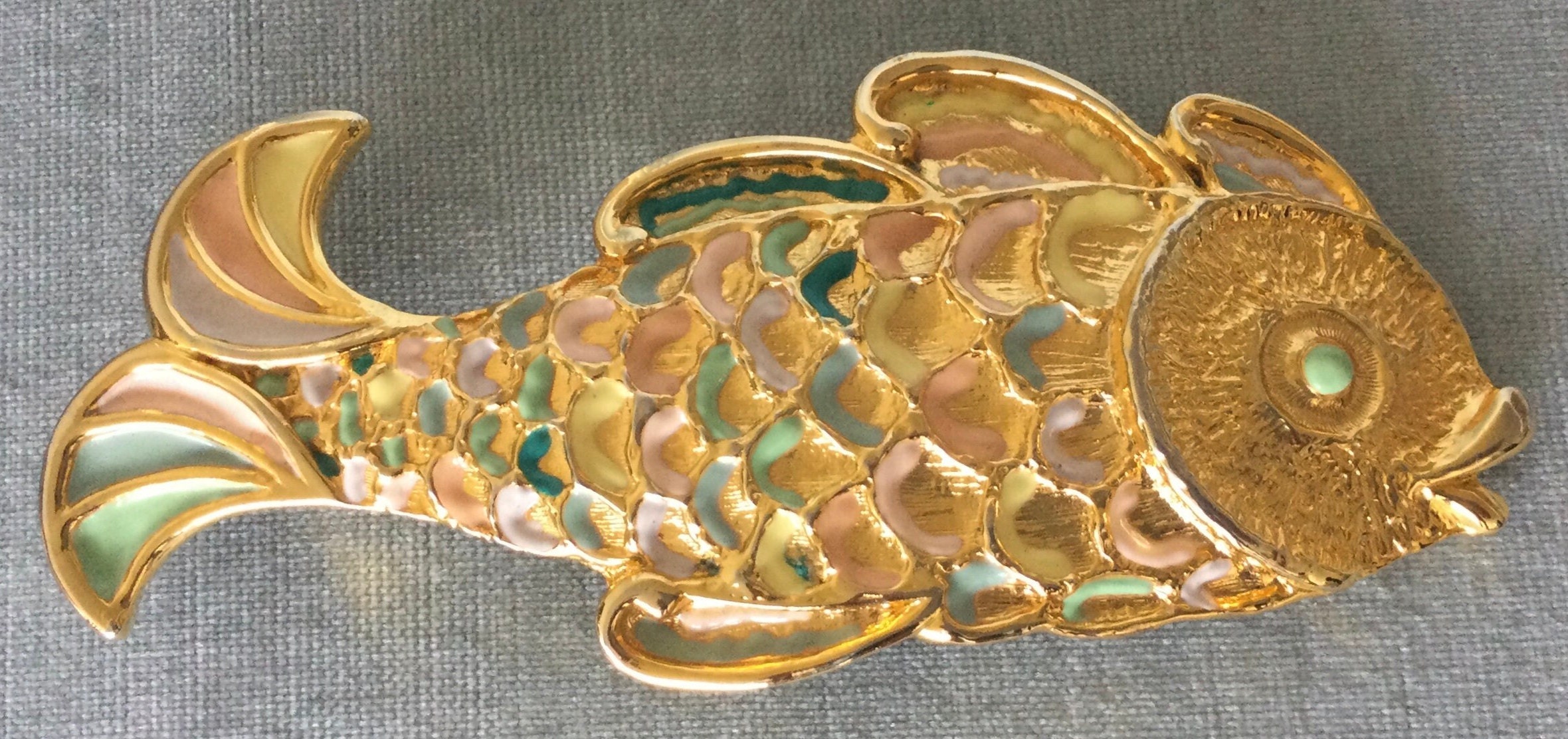 Vintage Kenneth Jay Lane Suede Belt with Large Gold Fish Buckle il_fullxfull.1266103193_ybjq.jpg main image 4