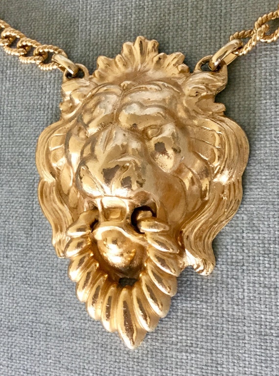 Massive NAPIER Signed LION's Head DOORKNOCKER Hug… - image 3