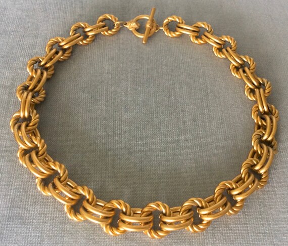 Chic ANNE KLEIN Signed LOOP Rope Links Collar Cho… - image 3