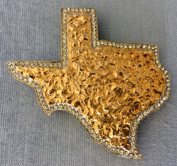 Glam ALEXIS KIRK Signed TEXAS State Clear Crystal Rhinestone  display picture 1