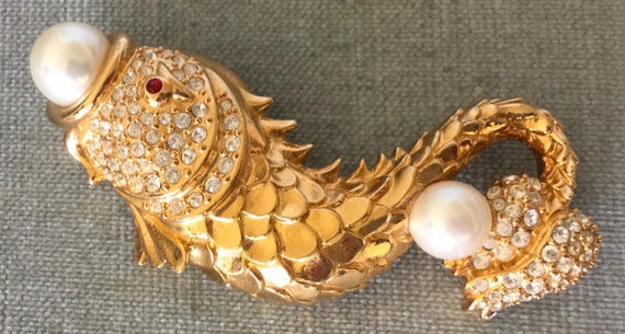 Enormous HUTTON WILKINSON Signed KOI Goldfish Bro… - image 4