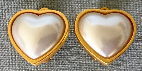 Chic ANNE KLEIN Signed SET Heart and Pearl Charm … - image 4
