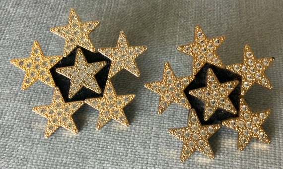 Modernist ROXANNE ASSOULIN Signed STARS Diamanté … - image 2