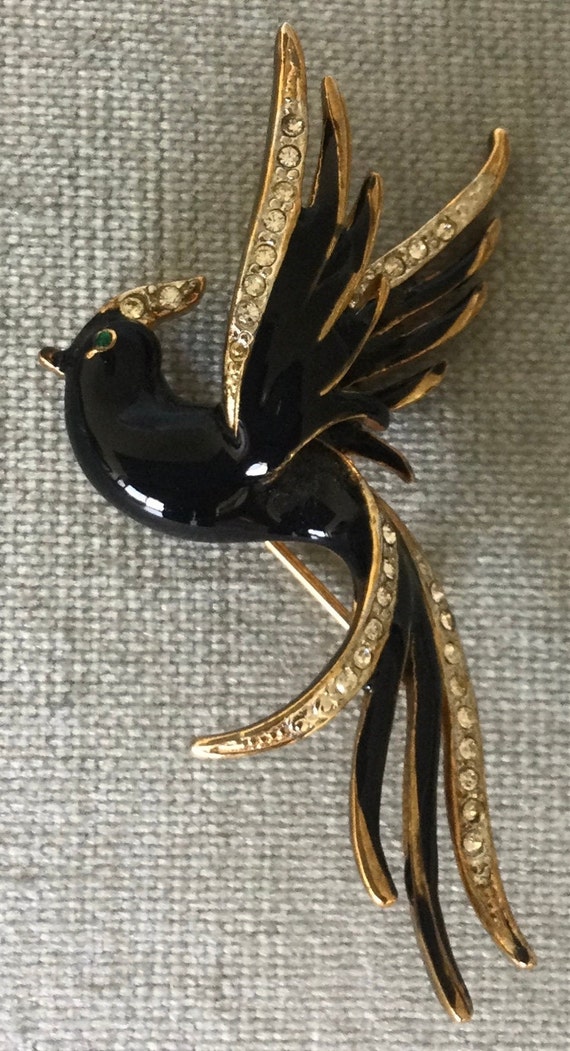 Gorgeous CRAFT Signed BIRD Of PARADISE Art Deco Br