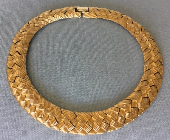 Chic NAPIER Signed BRAIDED LINK Wide Collar Choker
