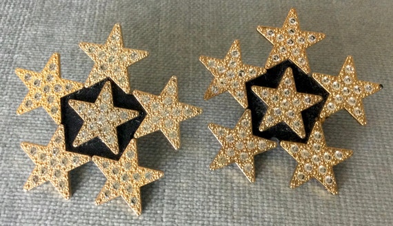 Modernist ROXANNE ASSOULIN Signed STARS Diamanté … - image 3