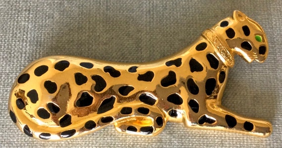 Chic DOTTY SMITH LEOPARD Belt Buckle Brooch Pin S… - image 3