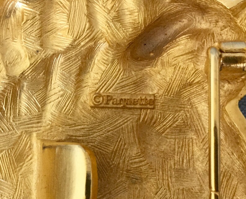 Massive Douglas PAQUETTE Signed ZEBRA\u2019s HEAD Gold Metal Oversized Belt Buckle Vintage Designer Runway Couture Animal Statement Large Figural