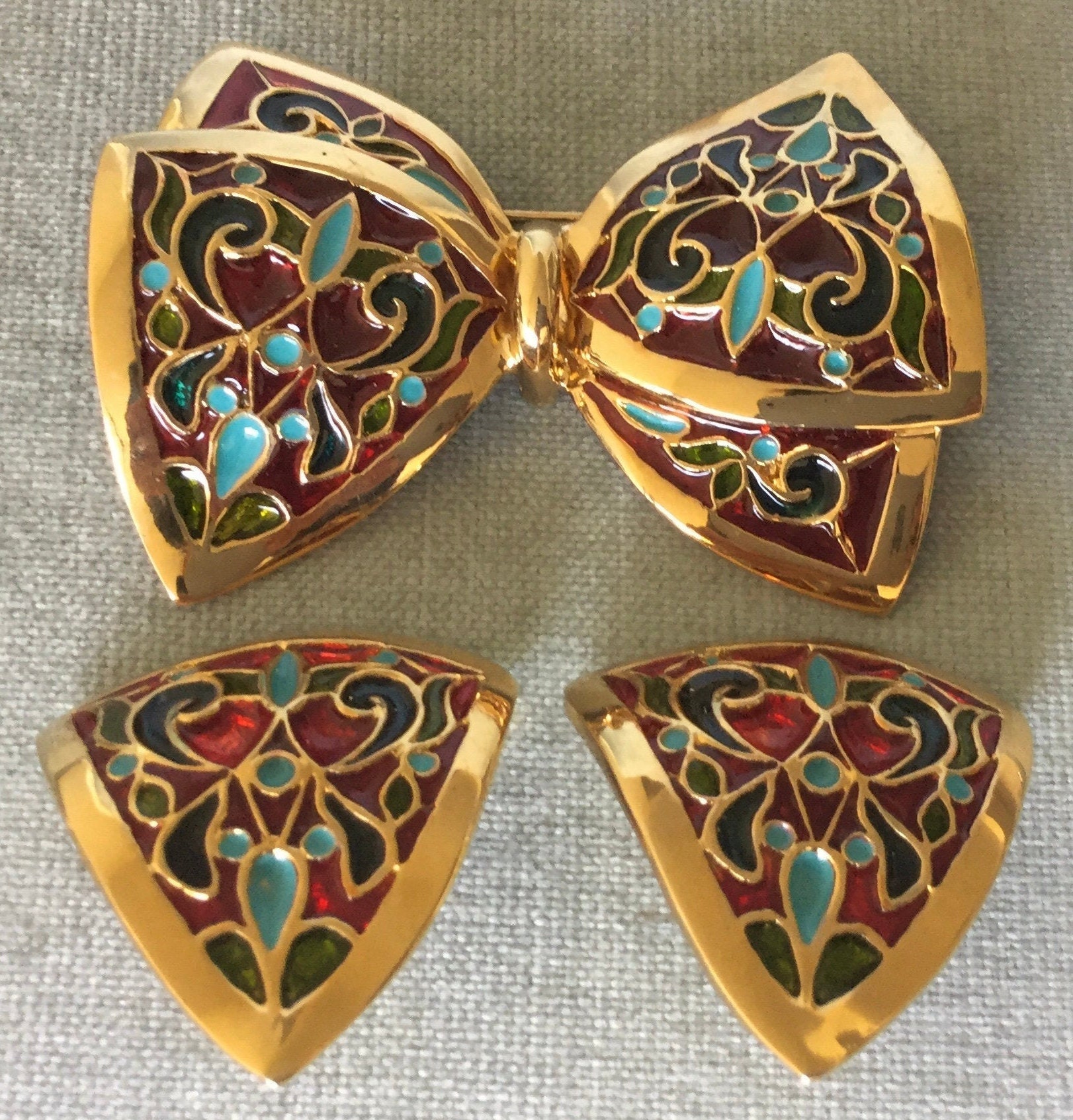 マルチカラー DE LIGUORO イタリア サイン入り BOW フローラル プリケ 
