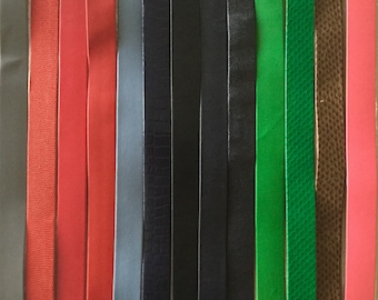 1 1/4" WIDE BELT STRAP Vintage Faux Snakeskin Leather for Big Buckle Black Brown Blue Red Beige Silver Green White Mimi di N Alexis Kirk