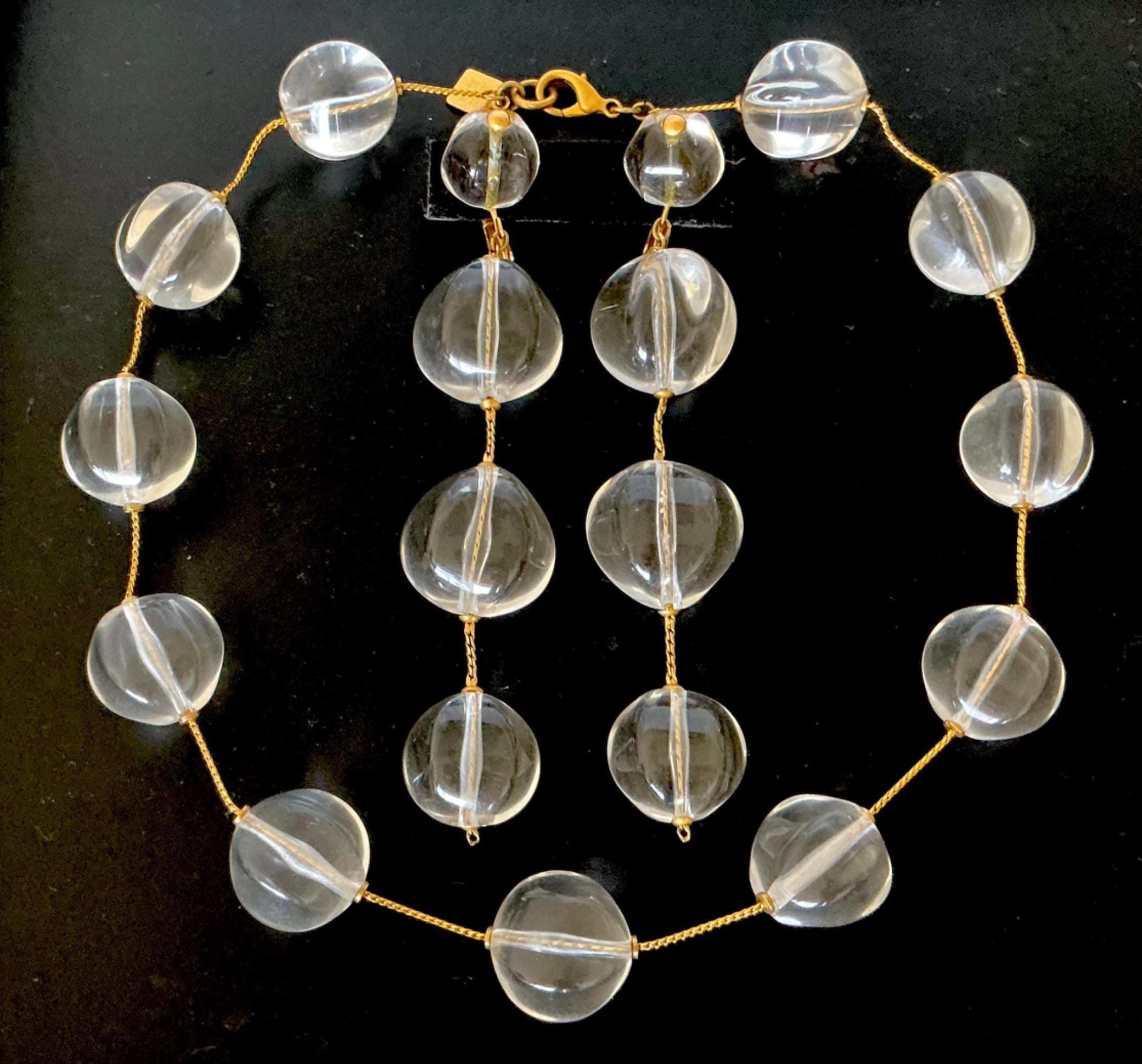 Collier Vintage Pierre Cardin En Lucite Noire Et Nacrée - Occasion, Métal Doré
