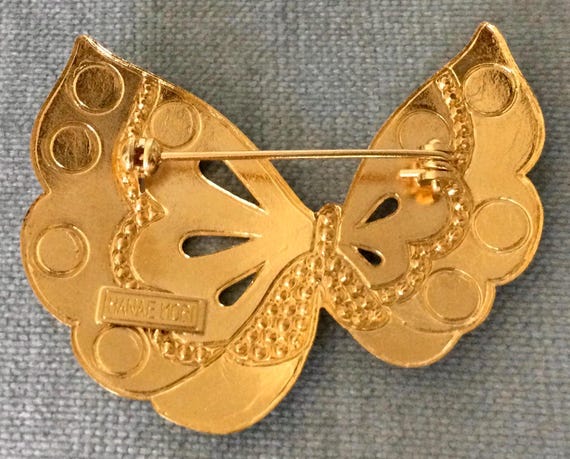 Rarest HANAE MORI Signed Enameled BUTTERFLY Art D… - image 4