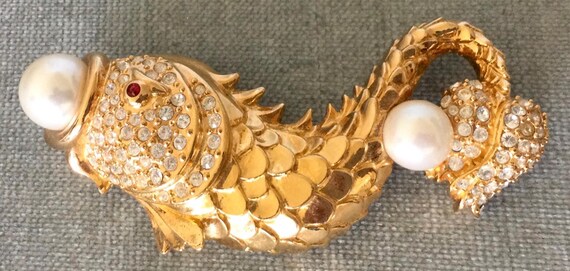 Enormous HUTTON WILKINSON Signed KOI Goldfish Bro… - image 3