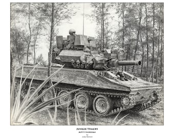 Jungle Tracks M551 Sheridan S/N print by Jody Harmon