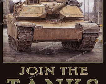 Únete a los tanques III Impresión firmada y numerada del M1A2 Abrams de Harmon