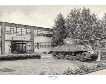 Impresión del histórico Fort Knox Gaffey Hall S/N de Harmon