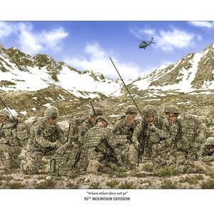 10th Mountain Division signed and numbered print by J. Harmon