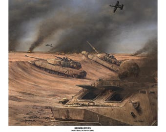 Edición especial actualizada de Bermbusters del clásico grabado Tormenta del Desierto de 1991 de Harmon