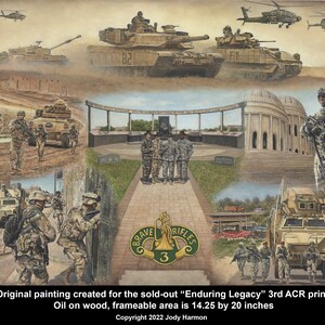 ORIGINAL PAINTING created for &quot;The Enduring Legacy&quot; 3rd Armored Cavalry Regiment print