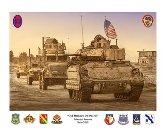 30th Armored Brigade Combat Team "Old Hickory"  "Inherent Resolve" Syria 2019 S/N print by Harmon