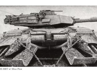MBT ABRAMS con arado de minas Impresión personalizable de número de serie de Harmon