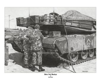 Impresión Harmon firmada y numerada de Motor Pool Mondays NUEVA