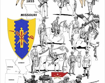 Versión de presentación de 8 x 10 pulgadas de la impresión del 4.º Regimiento de Caballería