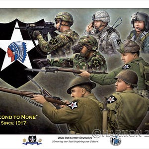 SECOND TO NONE 2nd Infantry Division Historic S/N print buy from the artist!