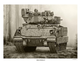 M3A3 Bradley Scouts Out II in Sepia S/N print