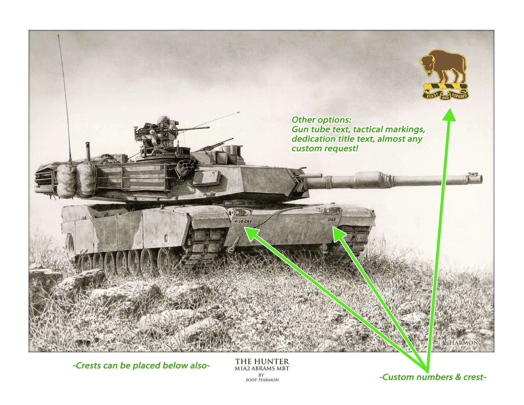 The Hunter M1A2 Abrams Customizable Artist Proof Print Etsy
