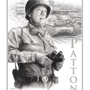 General George S. Patton Jr. signierter und nummeriertes Print