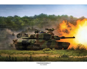 Nuevo camuflaje de bosque de THUNDERBOLT M1A2 Abrams disparando S/N estampado por Harmon