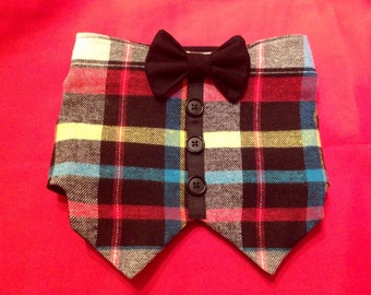 Trendy Newsboy Plaid Bow Tie Vest