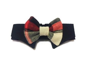 Newsboy Plaid Shirt Collar Bow Tie Set