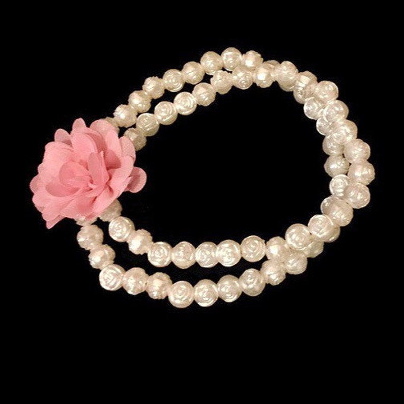 Double Strand Rose Pearl Necklace 10mm Etsy