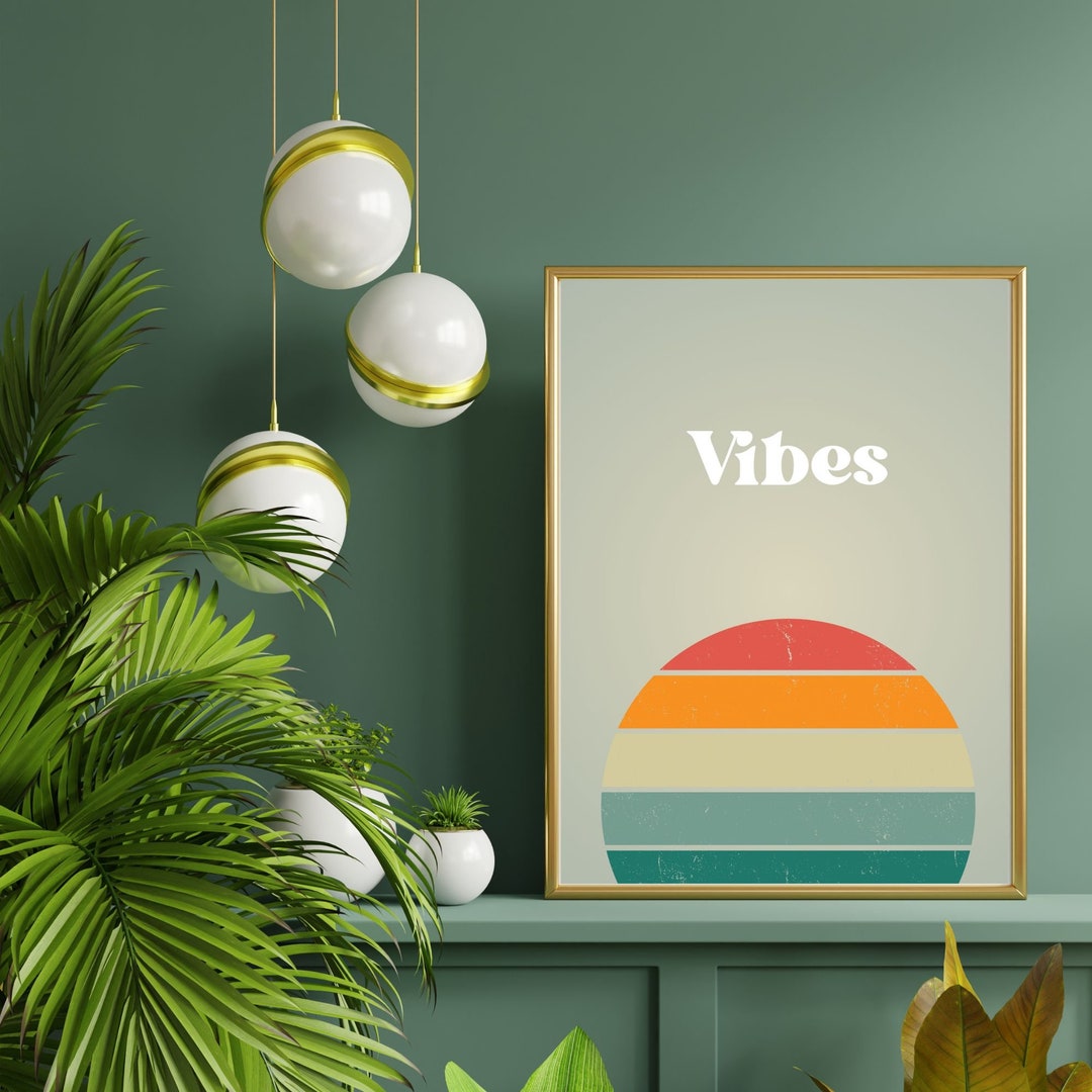 Simple Retro Wall Art, Vibe Wall Decor, Minimalistic Retro Decor