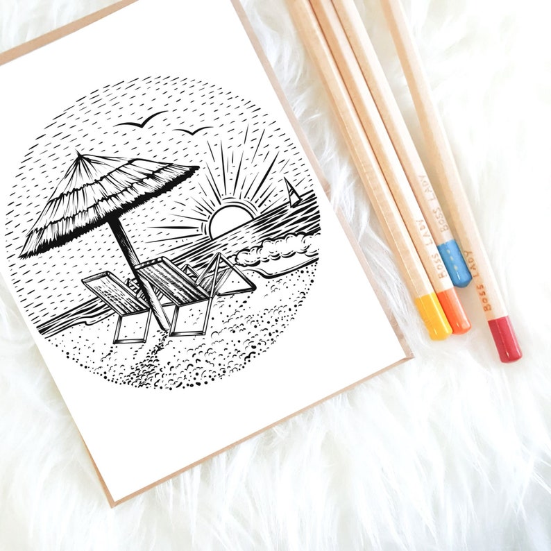 Beach Theme Coloring Book | Printable Coloring Pages for Kids and