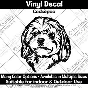 Cockapoo / Cocker Spaniel Mix Portrait Vinyl Decal