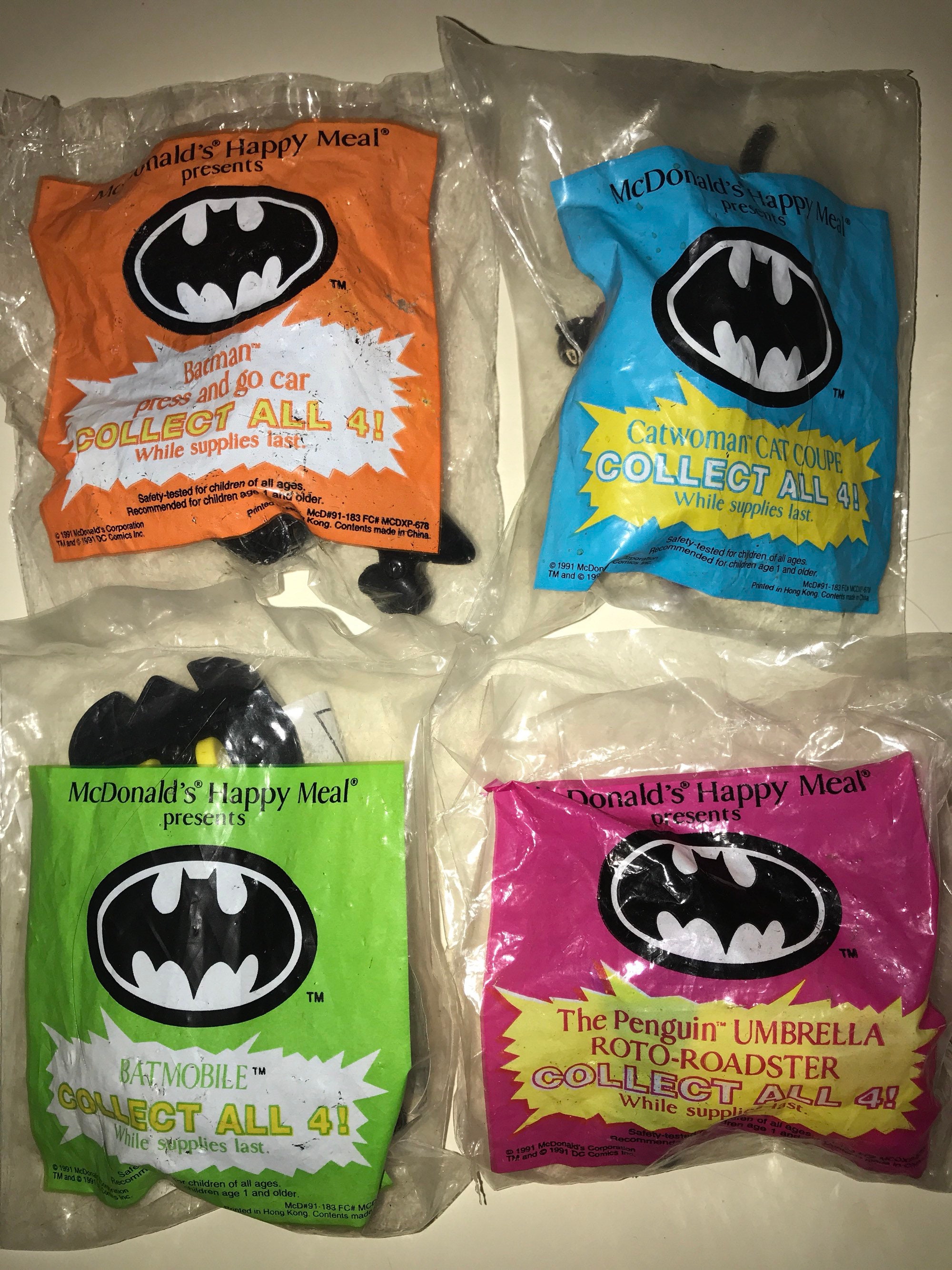 Batman Returns 1991 Mcdonalds Happy Meal Complete Set of 4 - Etsy Singapore