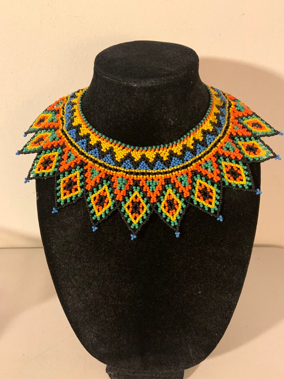 Beaded Bib Necklace - image 1