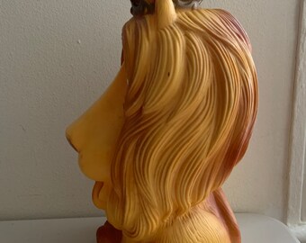 13” Lion Figural Blow Mold Bank / Play Pal Plastics (1971) - Lippy