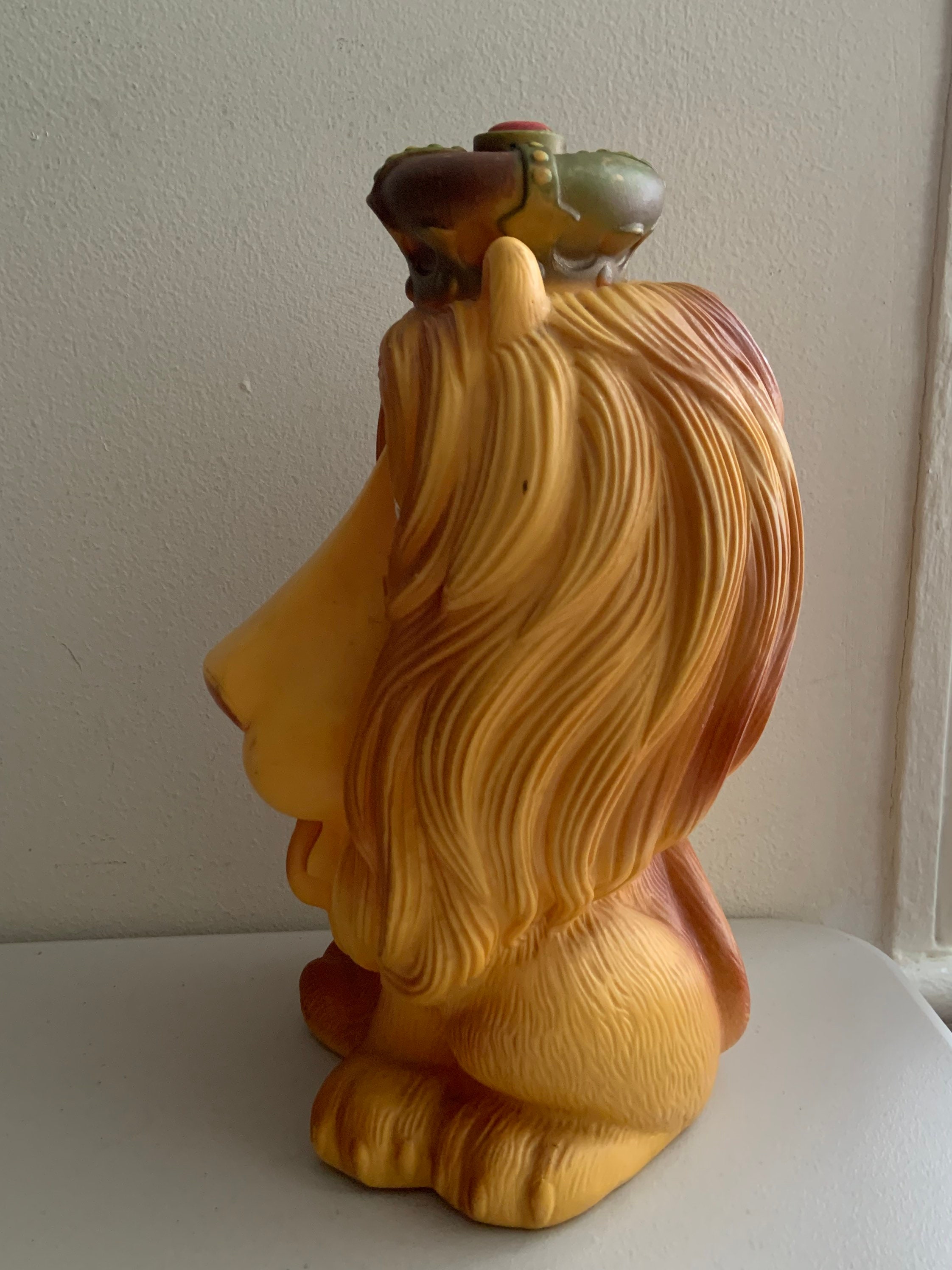 13” Lion Figural Blow Mold Bank / Play Pal Plastics (1971) - Lippy