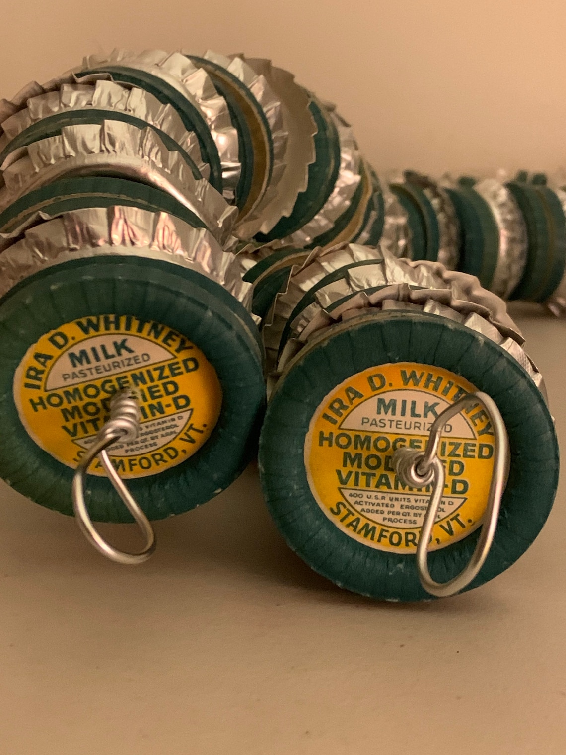 Upcycled Milk Bottle Cap & Foil Holiday Garland 62 Aluminum Etsy UK