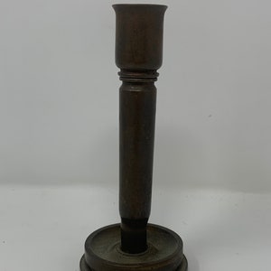 Trench Art Candlestick Holder - 6”