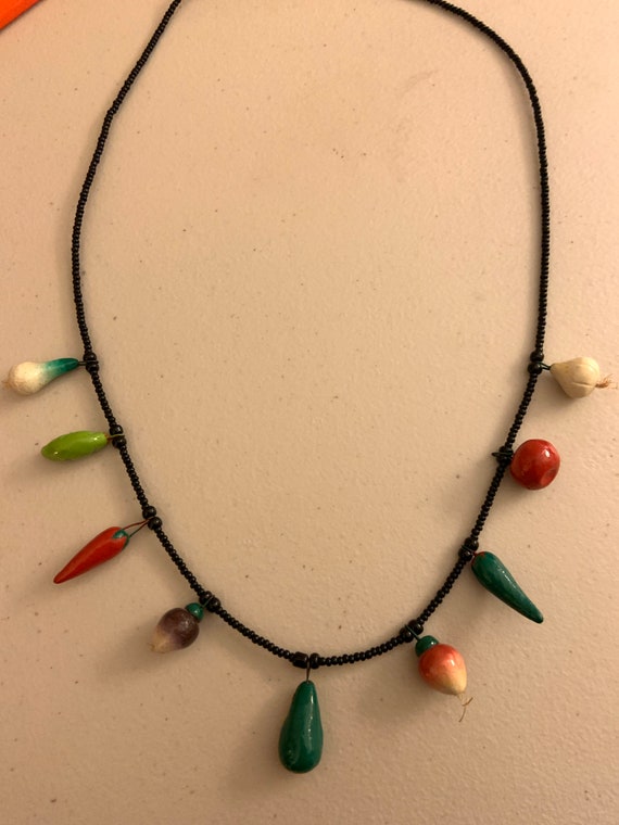 Veggies/Produce Beaded Necklace - Handmade Charms… - image 5