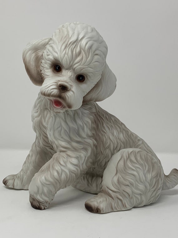 Royal Crown Porcelain Bisque 7” Poodle / Sitting Dog Statue - Etsy