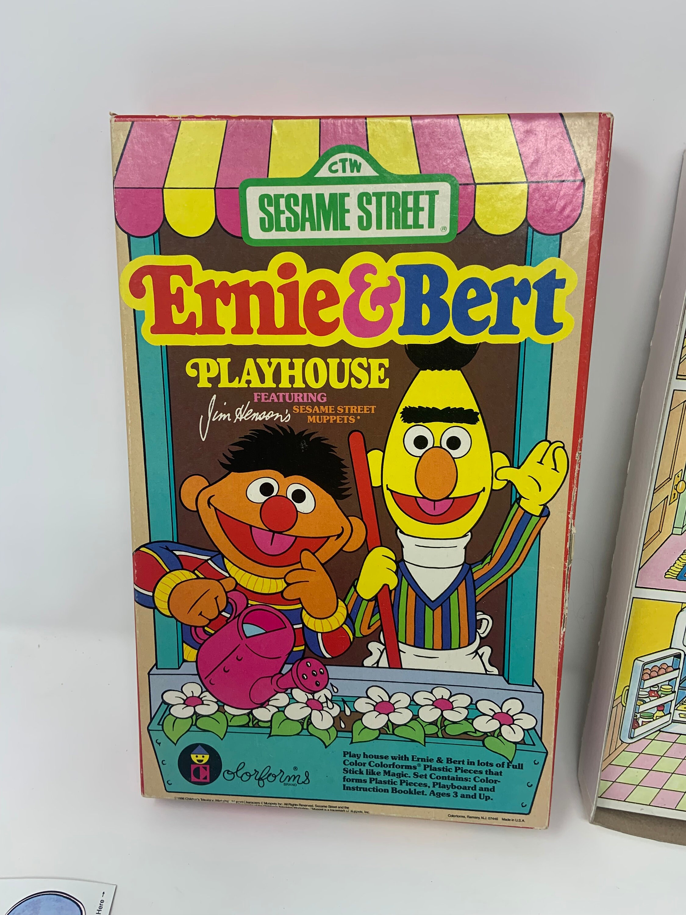 Sesame Street Bert & Ernie Playhouse Colorforms 1986 Etsy