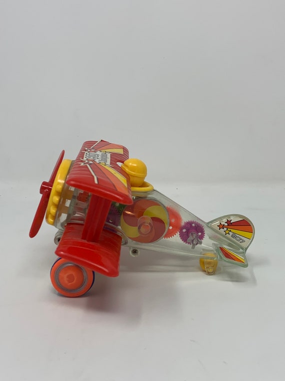 Skeletonplane 907, 15 cm groes Rckziehspielzeug von YCT Toys aus China,  Baujahr 1992, durchsichtiges Flugzeug - Etsy sterreich