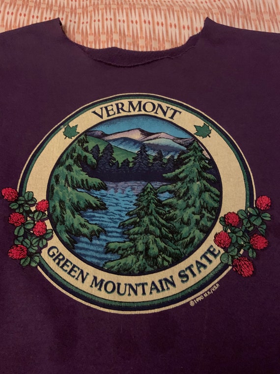 1990s Purple Vermont Green Mountain State Cropped… - image 2