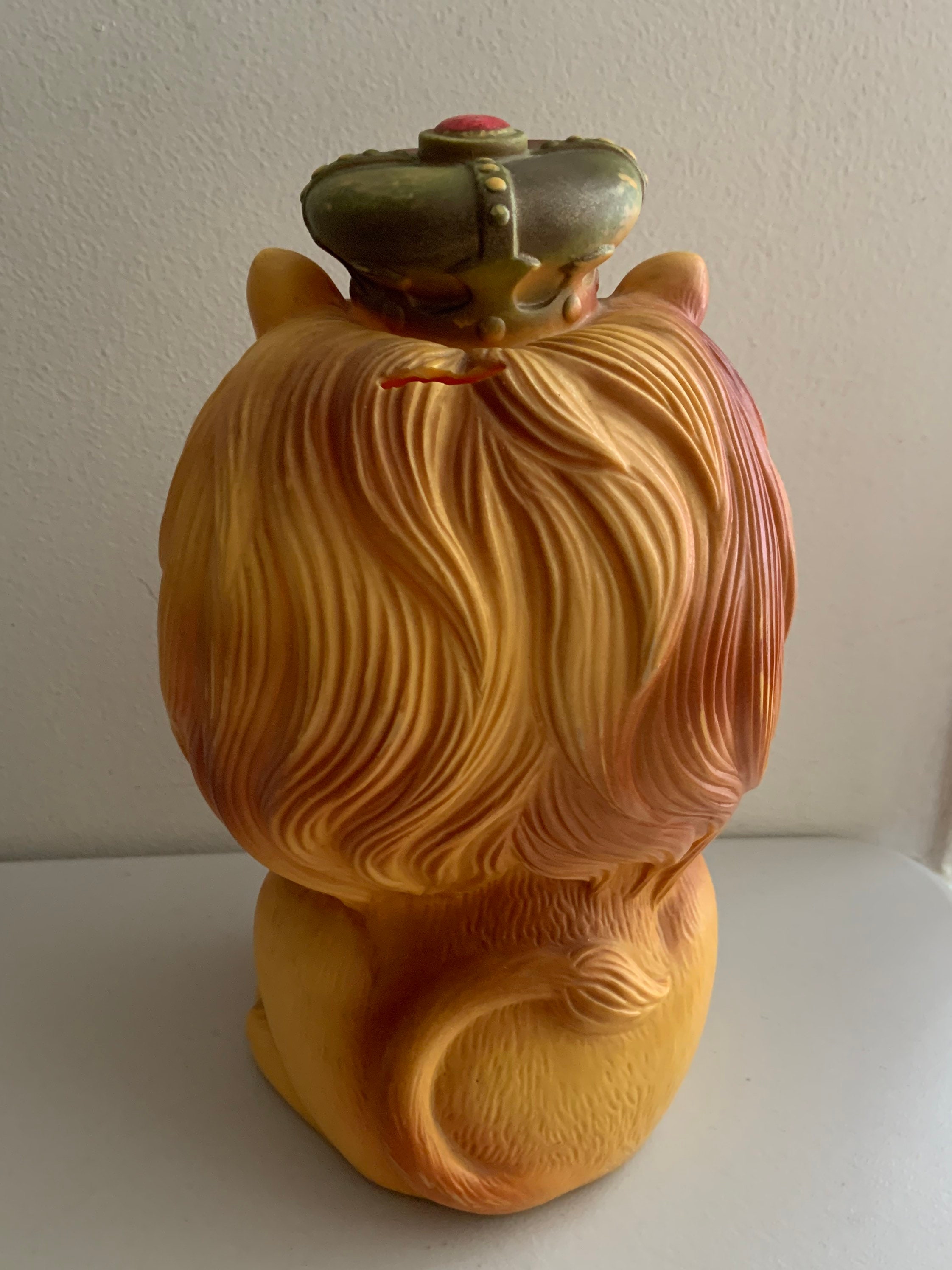 13” Lion Figural Blow Mold Bank / Play Pal Plastics (1971) - Lippy